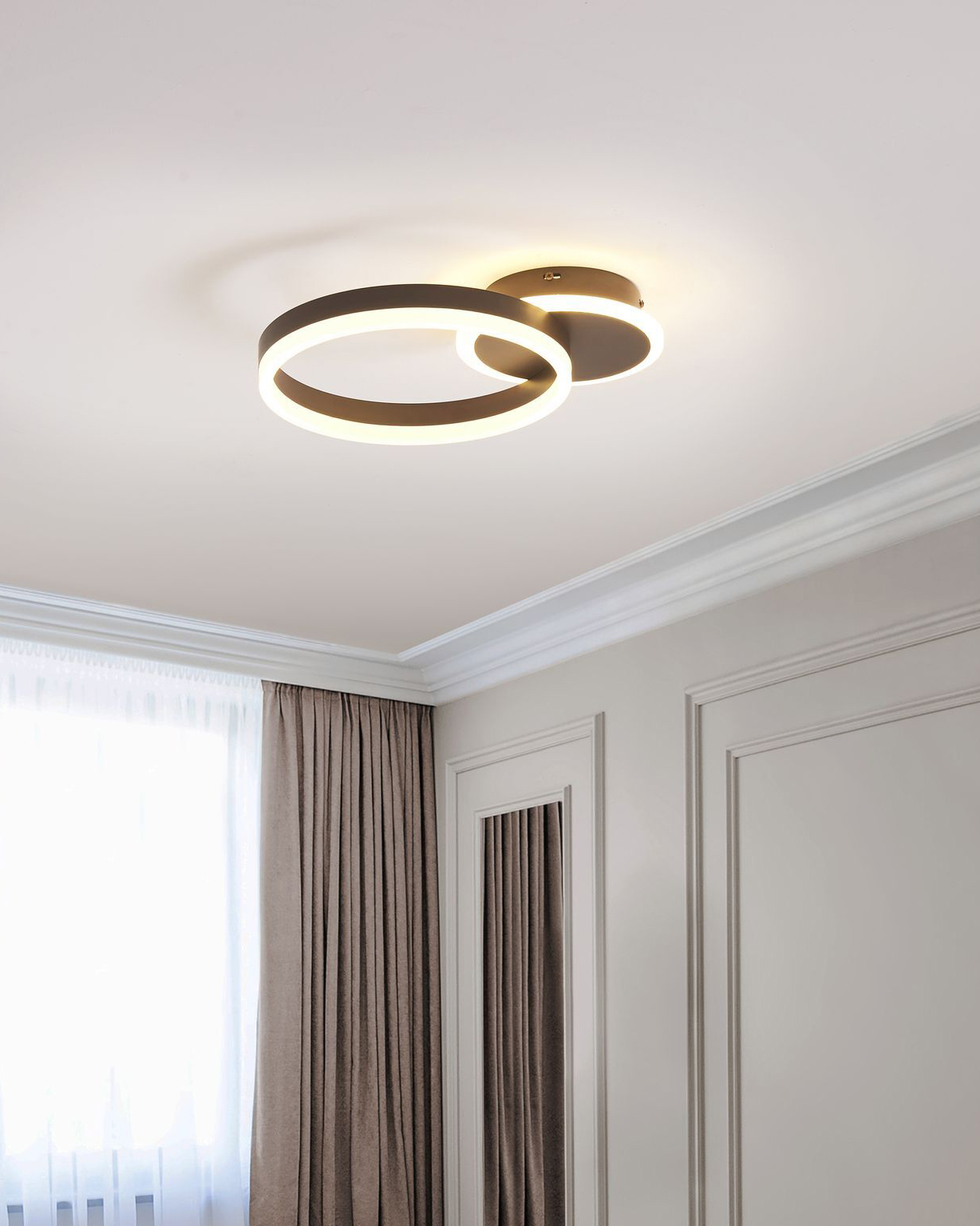 Stropna LED svetilka GLYDE Kovina Temno rjava barva
