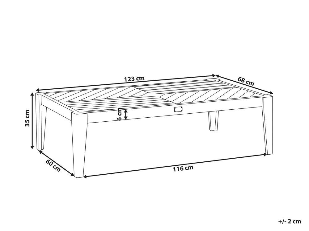 Garden Coffee Table RIVELLO 123 cm 68 cm Acacia Wood Light Brown_1155857