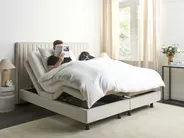 Bett verstellbar Stoff DUKE II 180 x 200 cm Hellbeige_910558