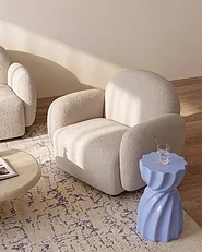 Fauteuil JULE Bouclé Beige_1125895