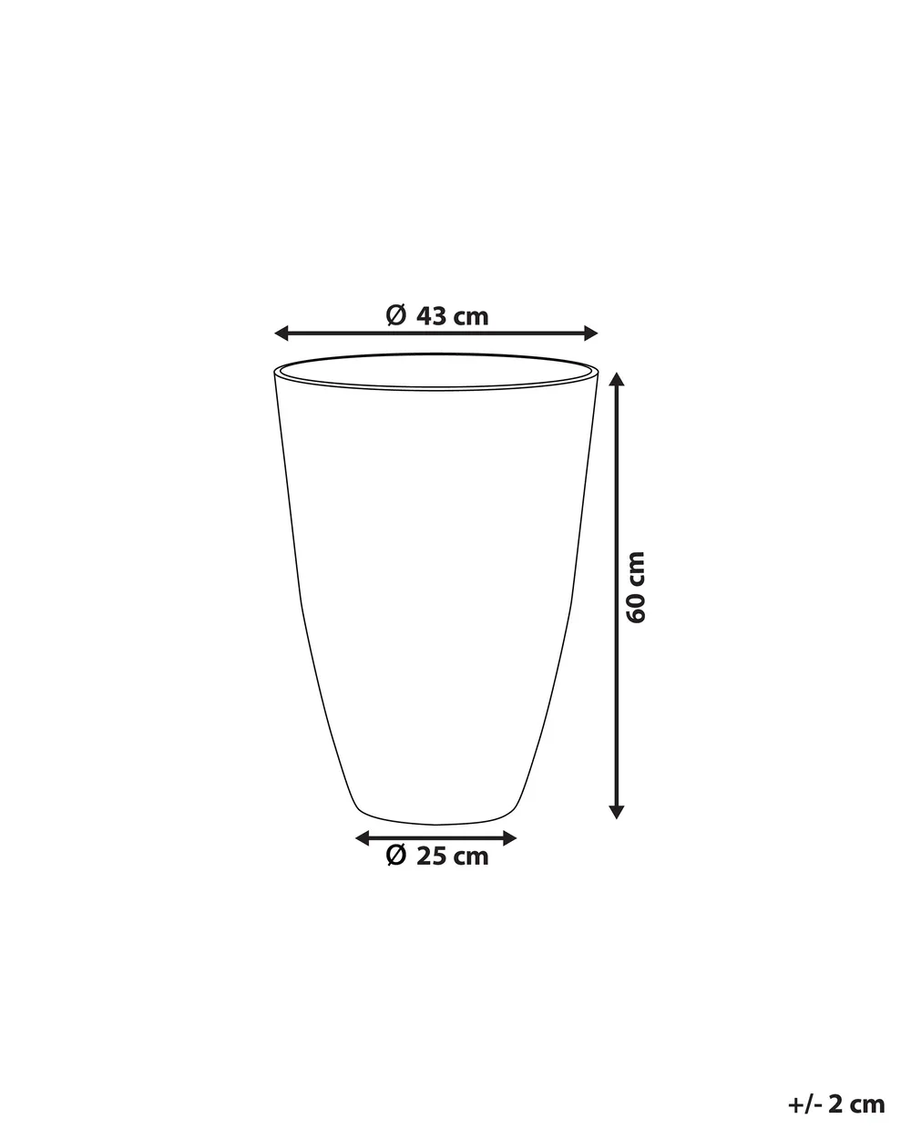 Blumenkübel CAMIA 43 cm Schwarz_1081313