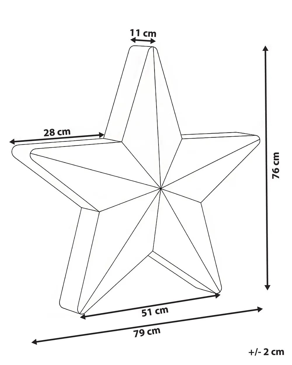 LED-Stehlampe für den Außenbereich OLSAN 76 cm Stern Weiß_1022230