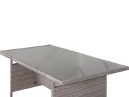 Gartentisch VITERBO 145 cm 80 cm Glas Hellgrau_862750