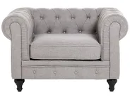 Living Room Set 4 Seater CHESTERFIELD Fabric Light Grey_797138