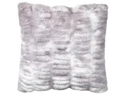 Set of 2 Decorative Cushions MACODES 45 x 45 cm Faux Fur Light Grey Solid_887744