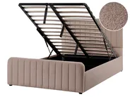 Bett mit Stauraum LUNAN Bouclé Taupe 120 x 200 cm_1048505
