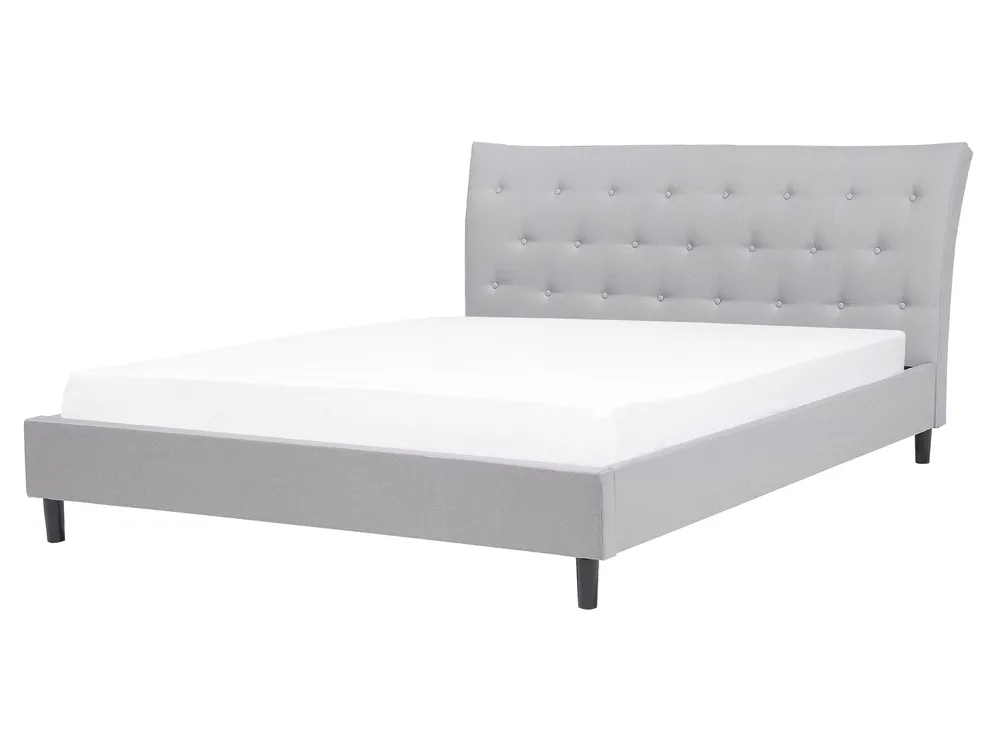 Bett mit Lattenrost Stoff SAVERNE 160 x 200 cm Hellgrau