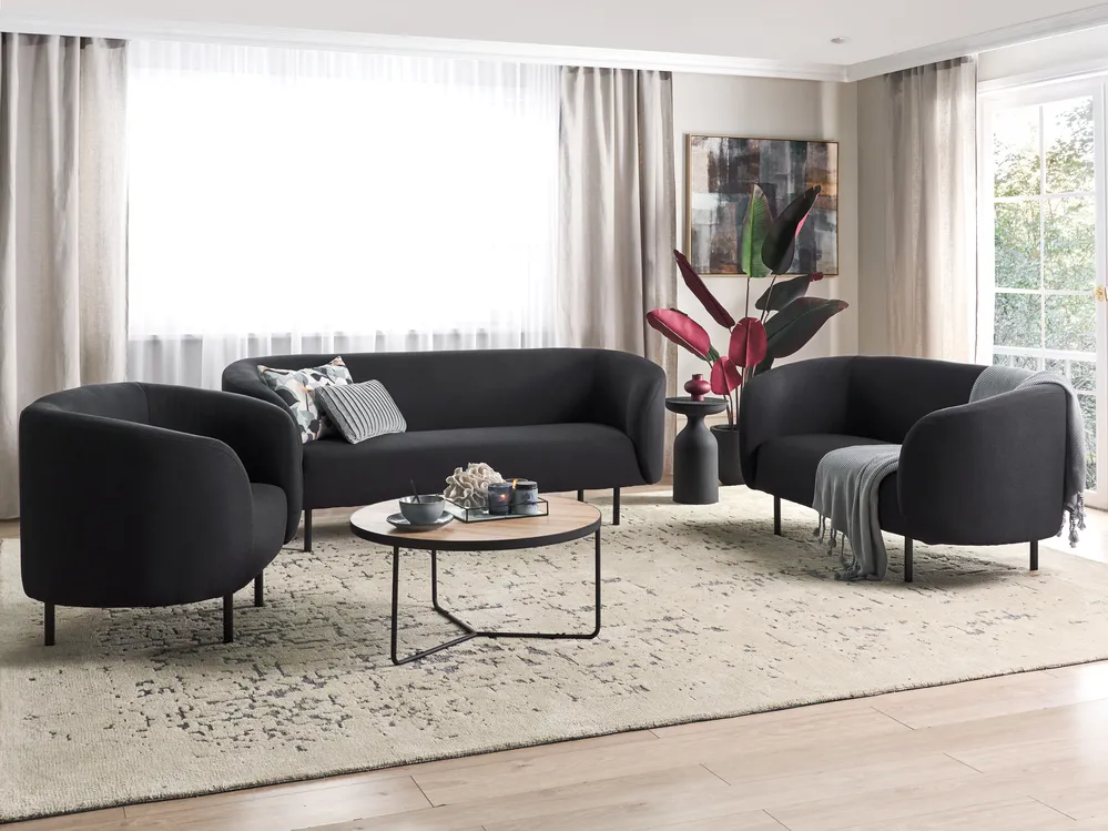 Sofa 3-Sitzer LOEN Stoff Schwarz_920341