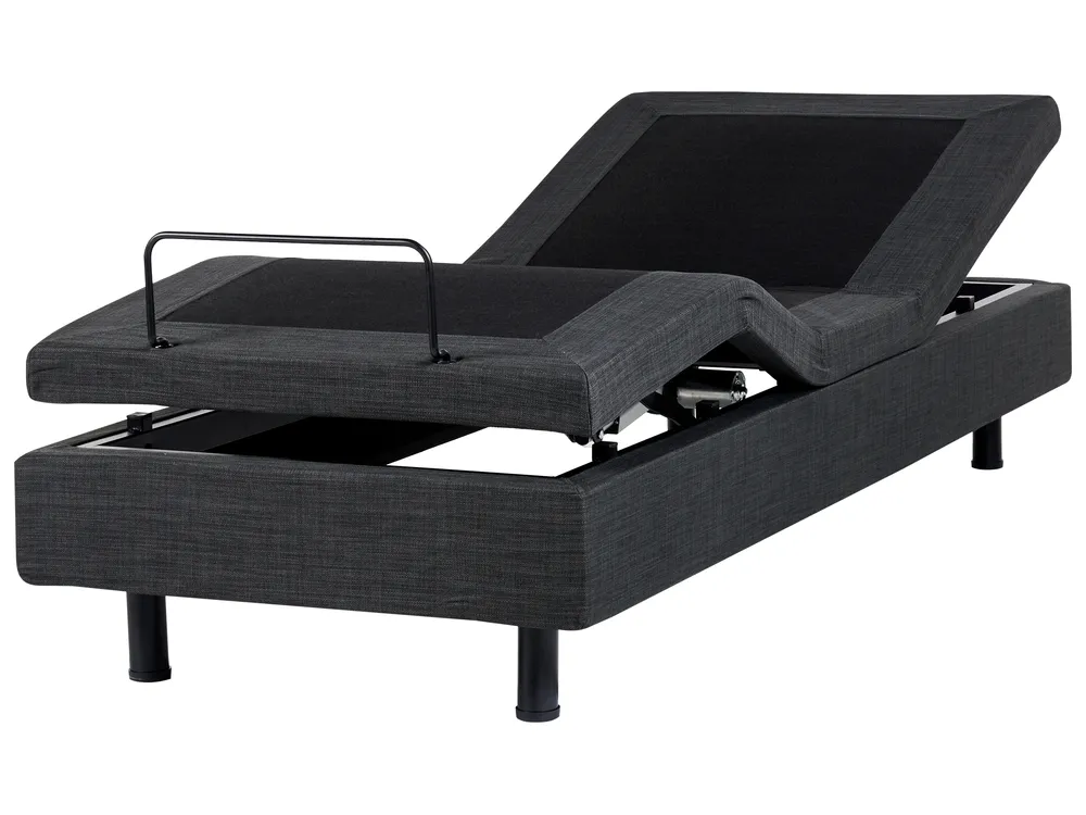 Verstellbares Bett ohne Kopfteil Stoff DUKE 80 x 200 cm Dunkelgrau
