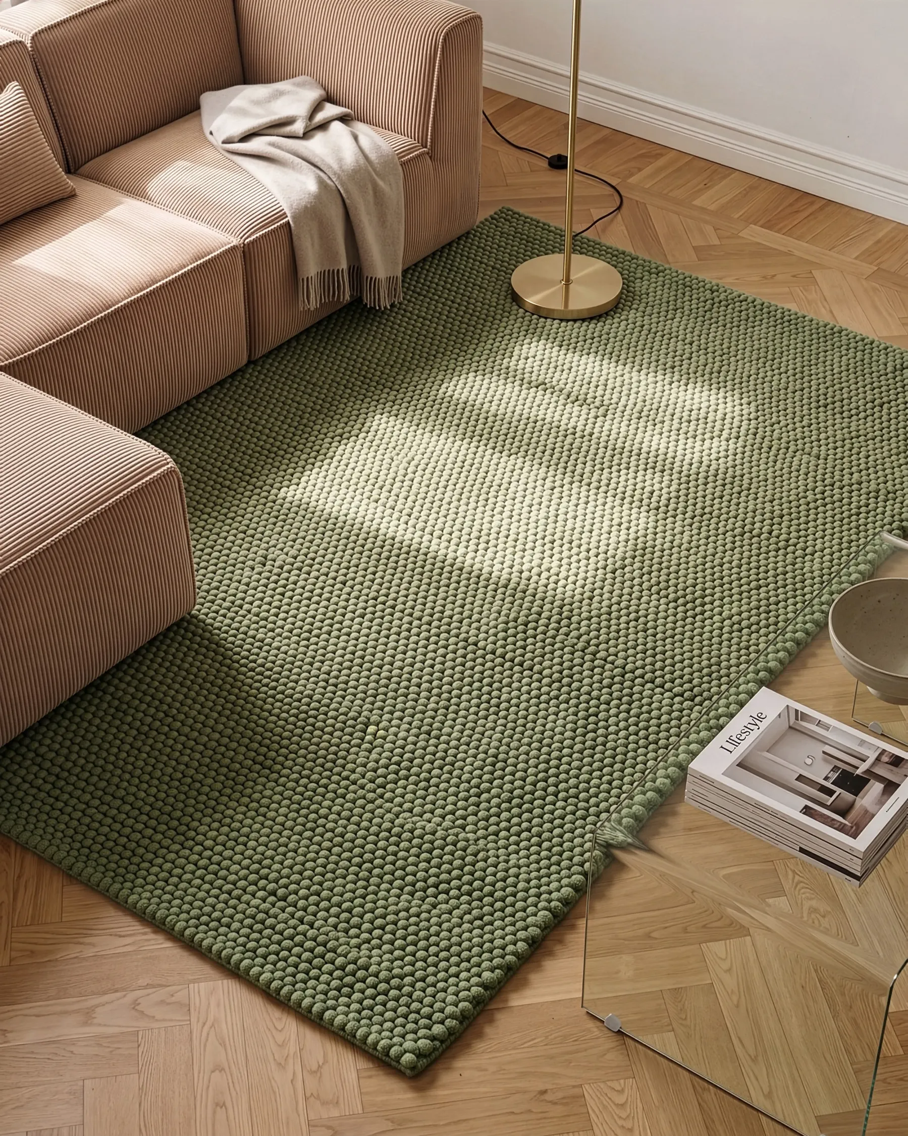 Teppich KORDEA Grün 160 x 230 cm Wolle_1144625