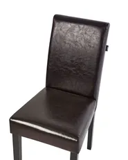 Set of 2 Dining Chairs BROADWAY Faux Leather Dark Brown_744298