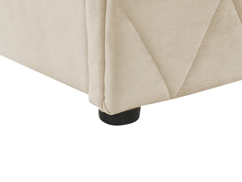 Bett mit Stauraum ROCHEFORT Samtstoff Beige 180 x 200 cm_857316