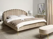 Bed Fluweel AMBILLOU 180 x 200 cm Taupe_1188283