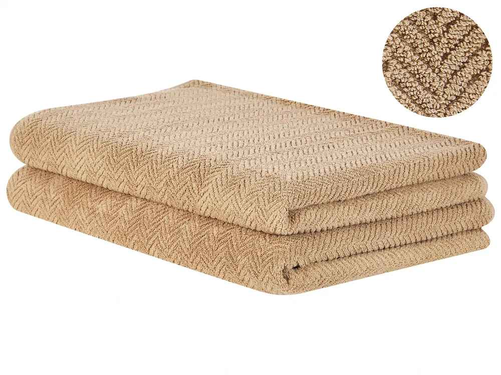 Handtücher 2er Set MITIARO Baumwollfrottee Beige