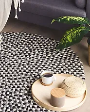 Rug PENEK Multicolour ø 140 cm Wool_1187301