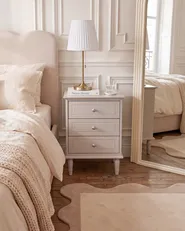 3 Drawer Bedside Table OBERON Beige_1135057