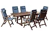 Garden Dining Set 6 Seater AMANTEA PREMIUM Acacia Wood Blue
