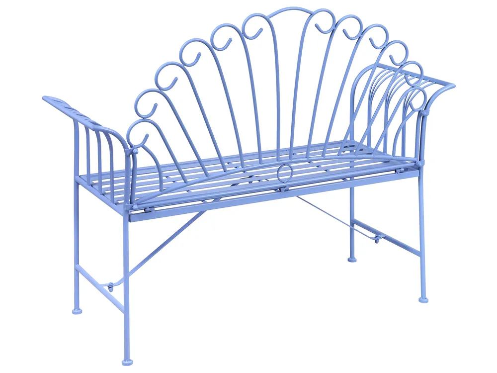 Gartenbank CAVINIA 125 cm Metall Hellblau_1016146
