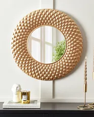 Wandspiegel COMBE 60 cm 60 cm Metall Gold_892157