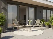 Bistro Set OVARO Polyrattan Beige_1026886