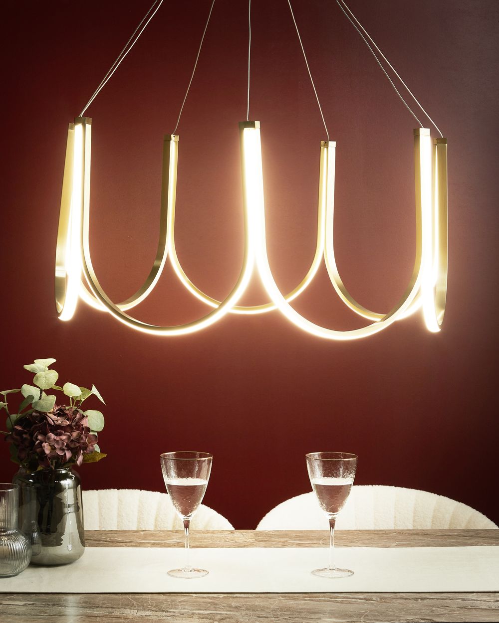 Lustre à LED PERQUENO Métal Doré