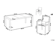 Gartenmöbel Set 8-Sitzer GROSSETO Crashglas Transparent / Beige_807246