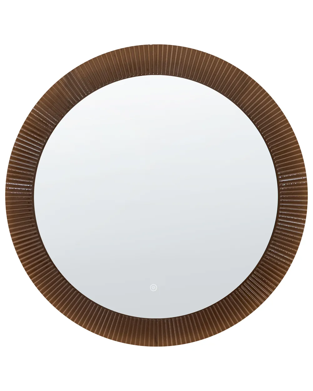 LED-Badezimmer-Spiegel BESBE 80 cm 80 cm Braun