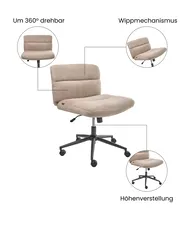 Schreibtischstuhl CATLIN Bouclé Beige_1074400