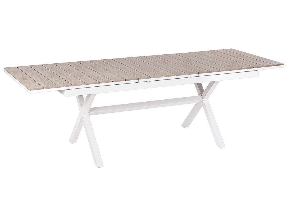 Ausziehbarer Gartentisch FANES 184/242 cm 90 cm Metall Weiß