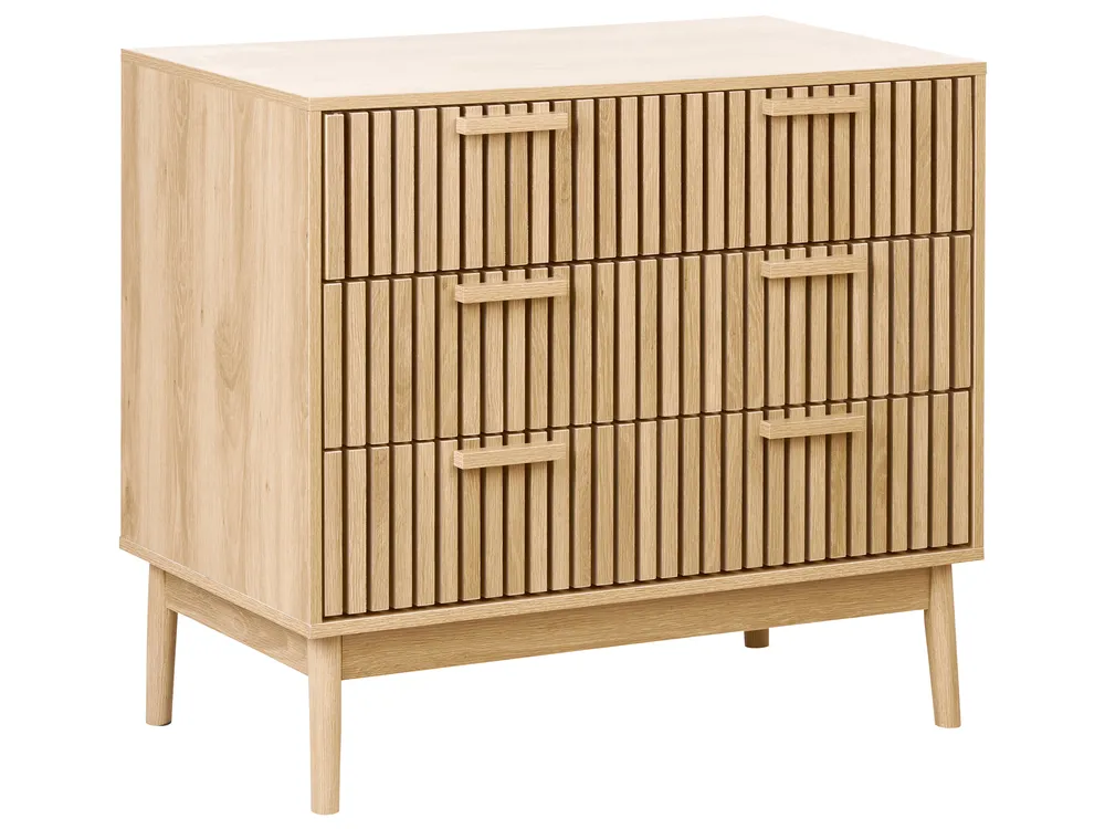 Kommode mit 3 Schubladen LYNWOOD Hellbraun