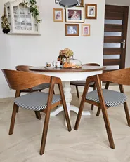 Esszimmerstuhl 2er Set YUBA Holz Schwarz / Weiß_945304