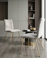 Set of 2 Dining Chairs RUBIO Velvet Grey_1150887