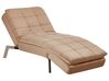 Chaiselongue LOIRET Samtstoff Hellbraun
