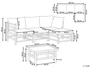 Garten Ecksofa mit Tisch 4-Sitzer CERRETO Bambus Taupe linksseitig_909130