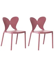 Set of 2 Garden Chairs LARISSA Stacking Pink_1043605