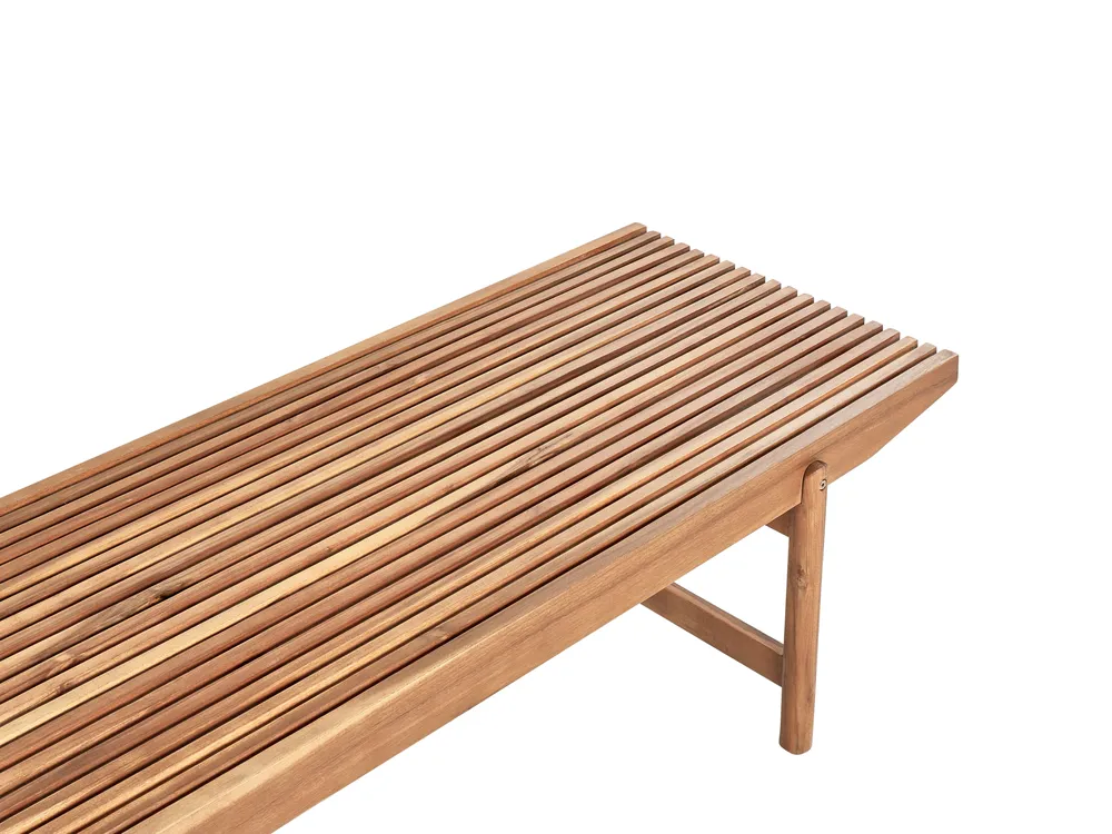Gartenbank mit Auflage GIAVENO 210 cm Akazienholz Cremeweiß_958629