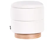Pouf mit Stauraum OGDEN Samtstoff Cremeweiß_1200697