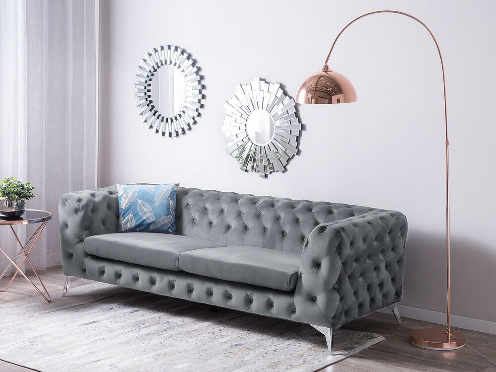 Sofa 3-znamenkasti SOTRA Samet Sivi