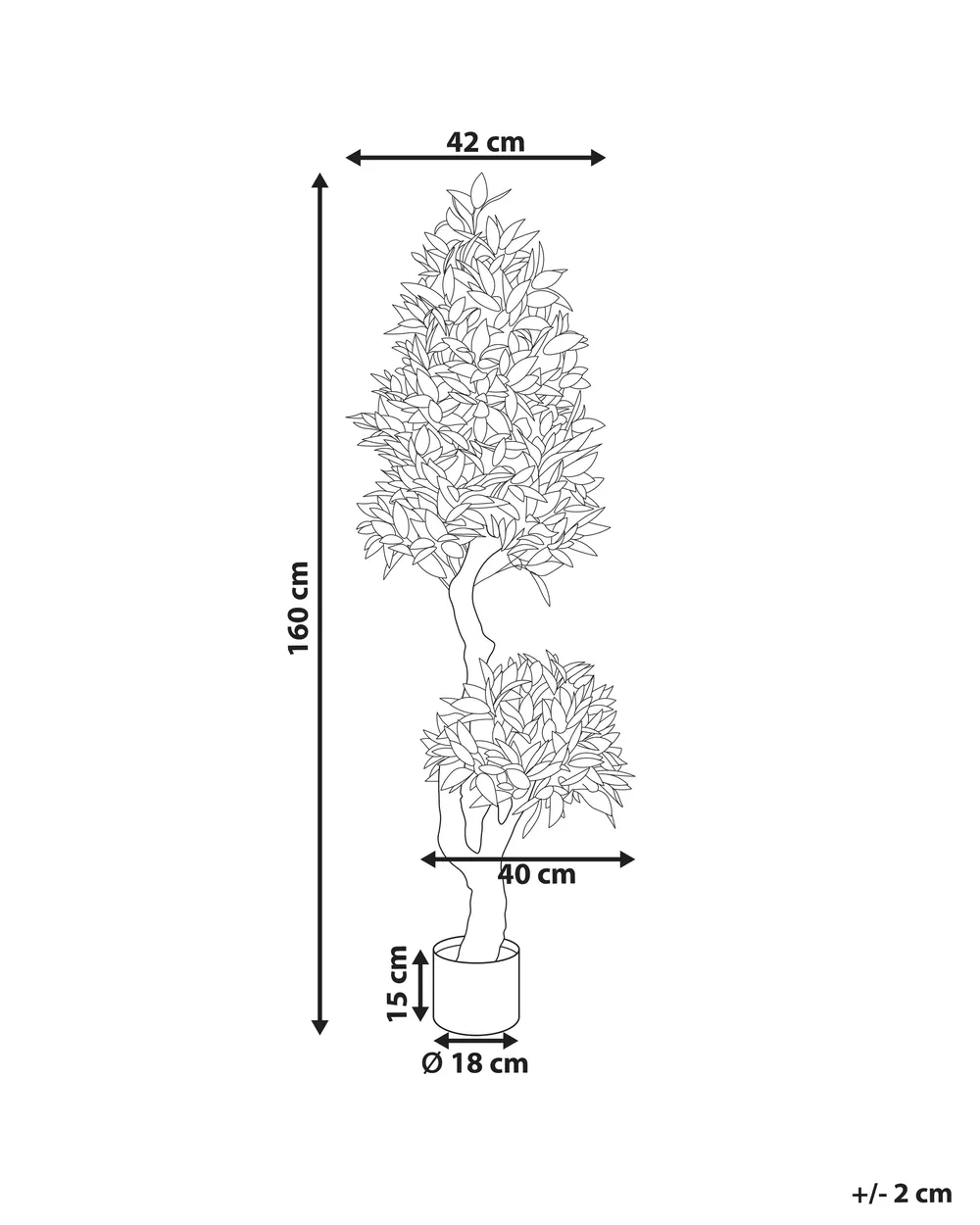 Kunstpflanze LAURELE 160 cm Grün_901028
