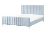 Bett mit Lattenrost Samtstoff LUNAN 140 x 200 cm Hellblau_993666