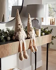 Weihnachtsdekoration 2er Set ILOMANTSI 35/38 cm Zwerg Beige_1174042