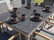 Gartenmöbel Set 6-Sitzer GROSSETO Granit geflammt Schwarz / Grau_1105568