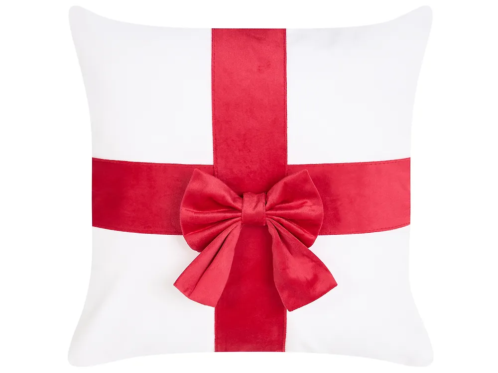 Set of 3 Decorative Cushions BOWELLE 30 x 50 cm 45 x 45 cm Off-White Christmas Motif_1164531