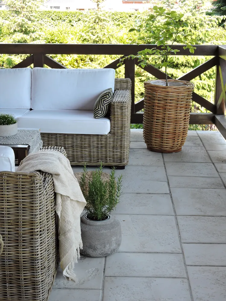 Gartensofa Set 4-Sitzer ARDEA Rattan Hellbraun_826368