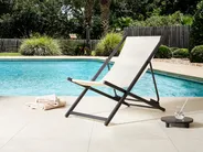 Klappbarer Liegestuhl LOCRI II Metall Hellbeige_926342