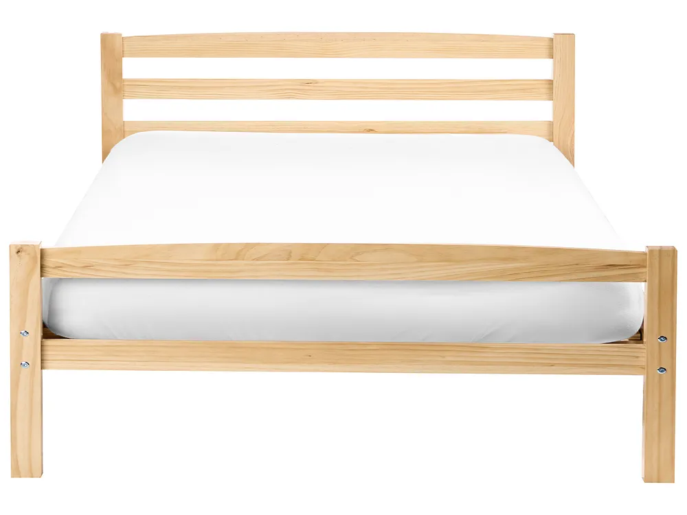 Bed Pine Wood ECHALLON 120 x 200 cm (EU Small Double) Light Brown_1113329
