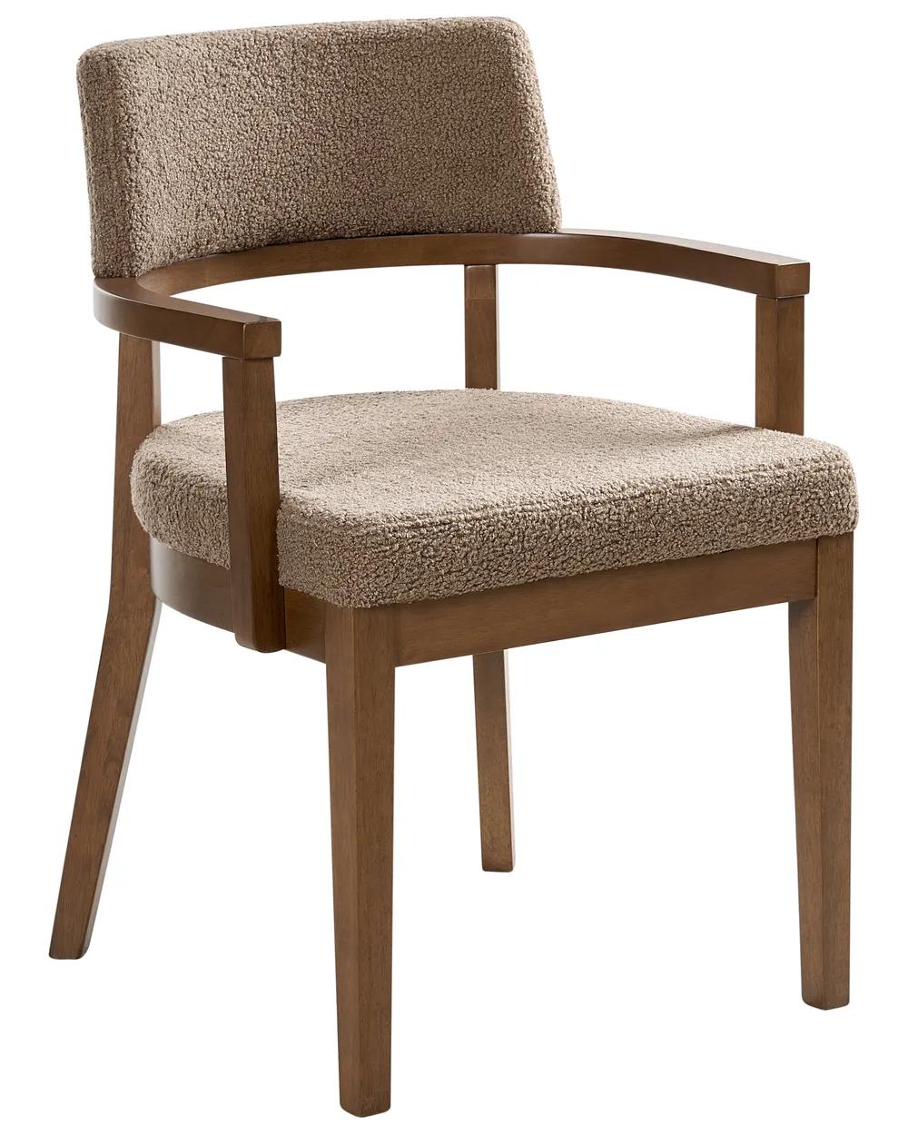 Set of 2 Dining Chairs DALBO Boucle Brown/ Taupe_1016043