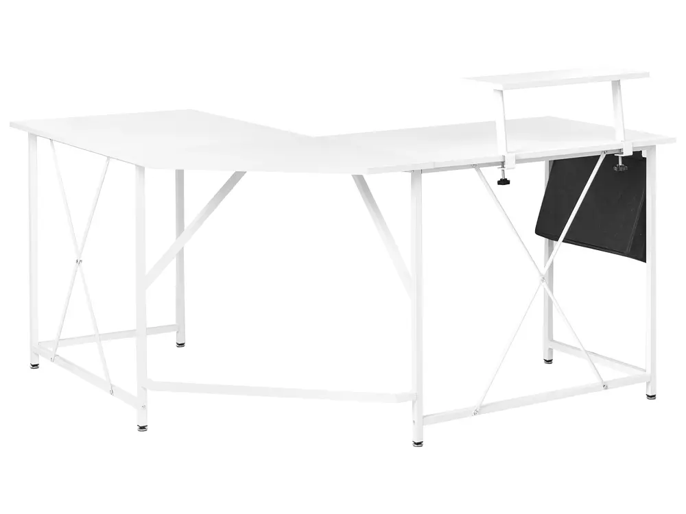 Eckschreibtisch TACONY 180 cm 140 cm mit Stauraum Weiß_1044275