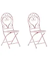 Set of 2 Garden Chairs ALBINIA Metal Pink