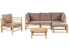 Lounge Set mit Tisch 5-Sitzer CERRETO Bambus Taupe linksseitig